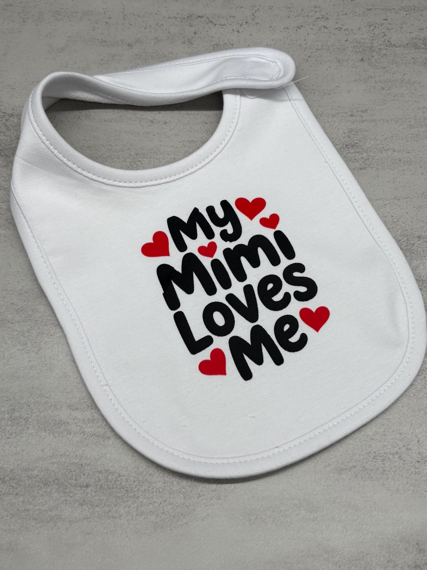 My Mimi Loves Me Baby Bib for Baby Girl or Baby Boy