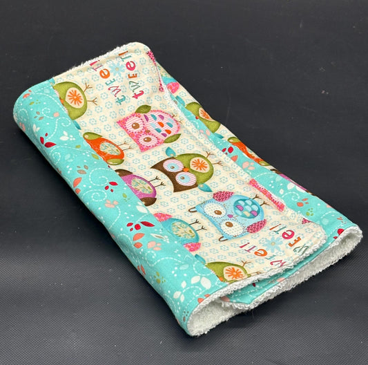 Owl Patchwork Baby Burp Cloth for Baby Girl