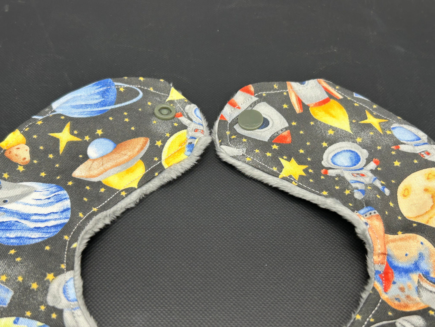Space Rocket Baby Boy Bib, Personalization Optional