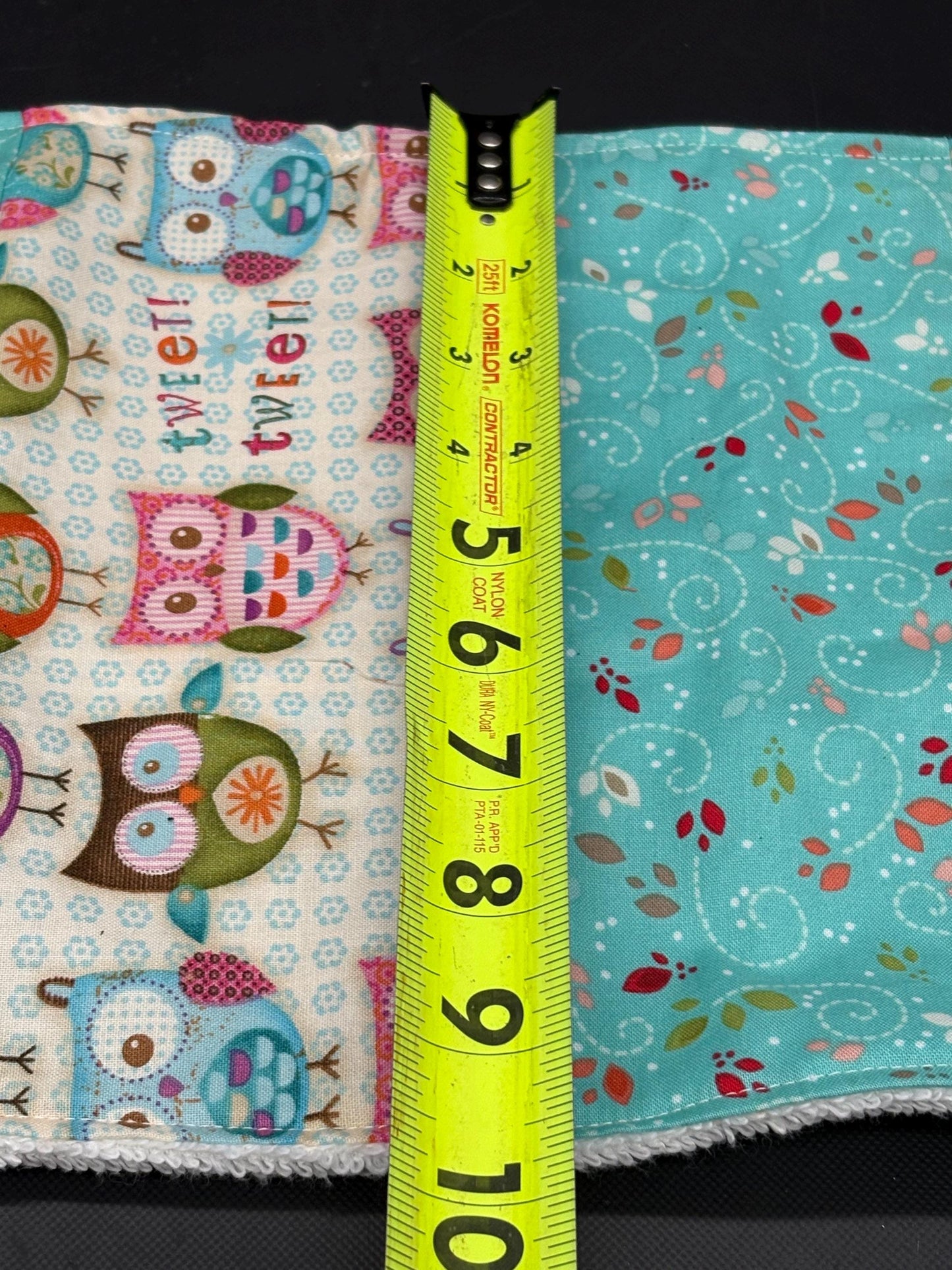 Owl Patchwork Baby Burp Cloth for Baby Girl