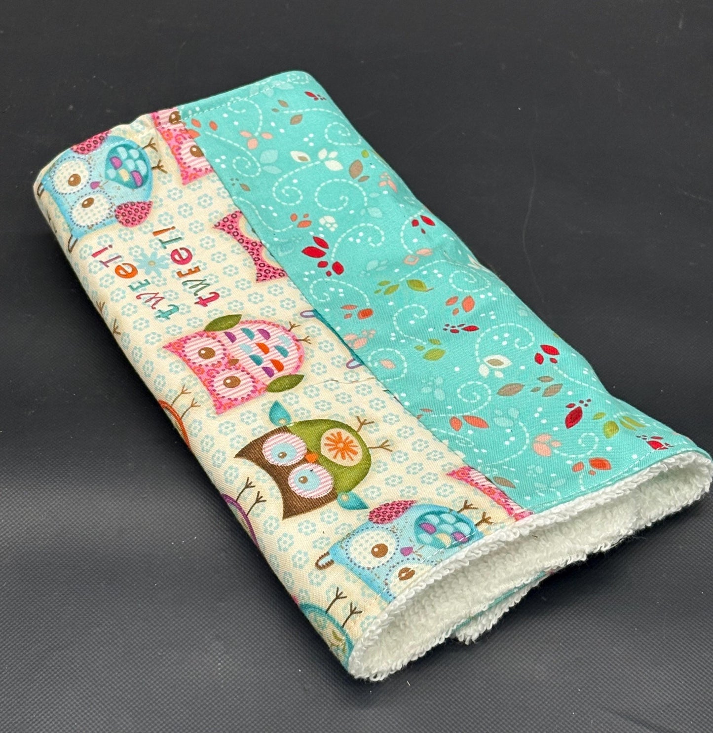 Owl Patchwork Baby Burp Cloth for Baby Girl