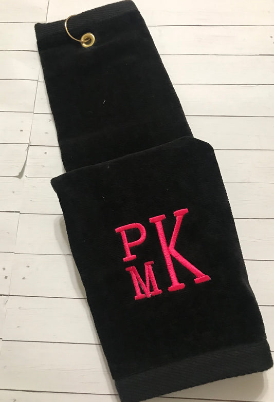 Personalized Golf Towel: Monogrammed Terry Velour Golf Gift