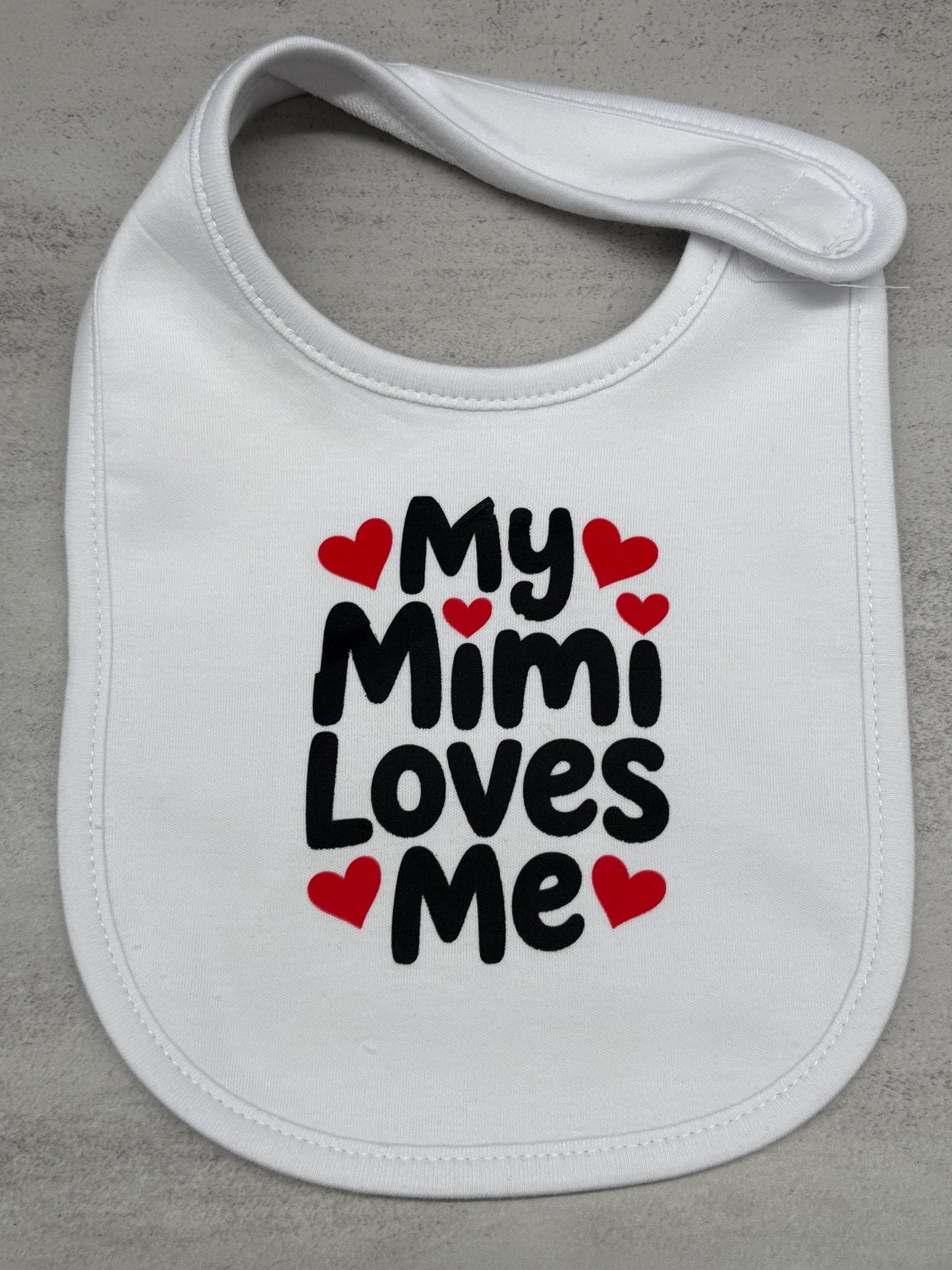 My Mimi Loves Me Baby Bib for Baby Girl or Baby Boy