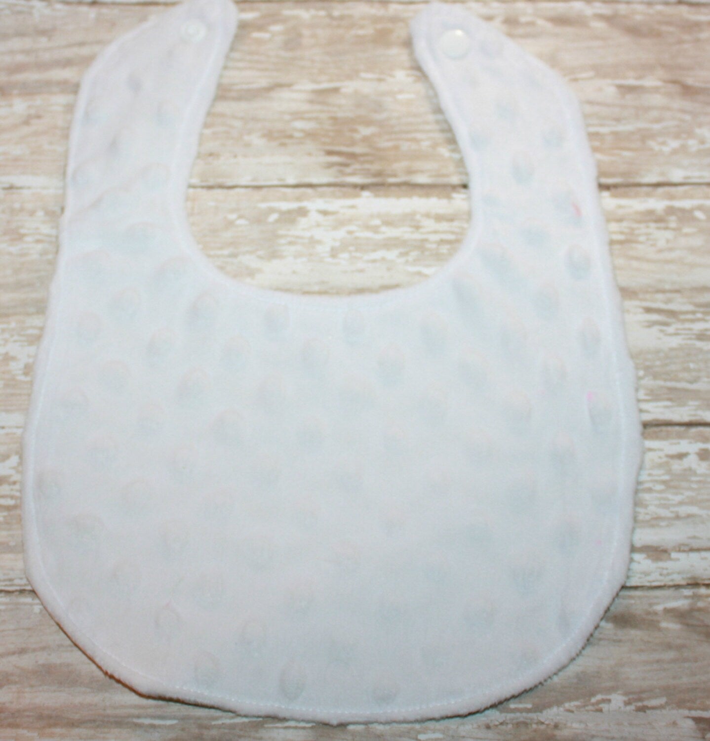 Navy Tepee Baby Bib: Cotton with Minky Backing, Personalized