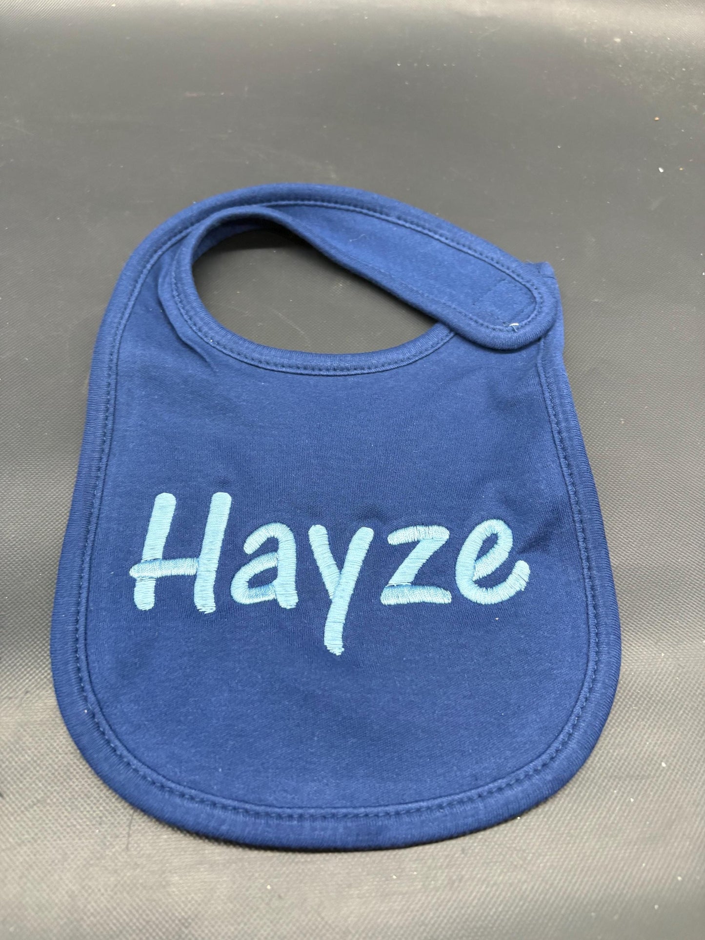 Navy Blue Personalized Baby Bib