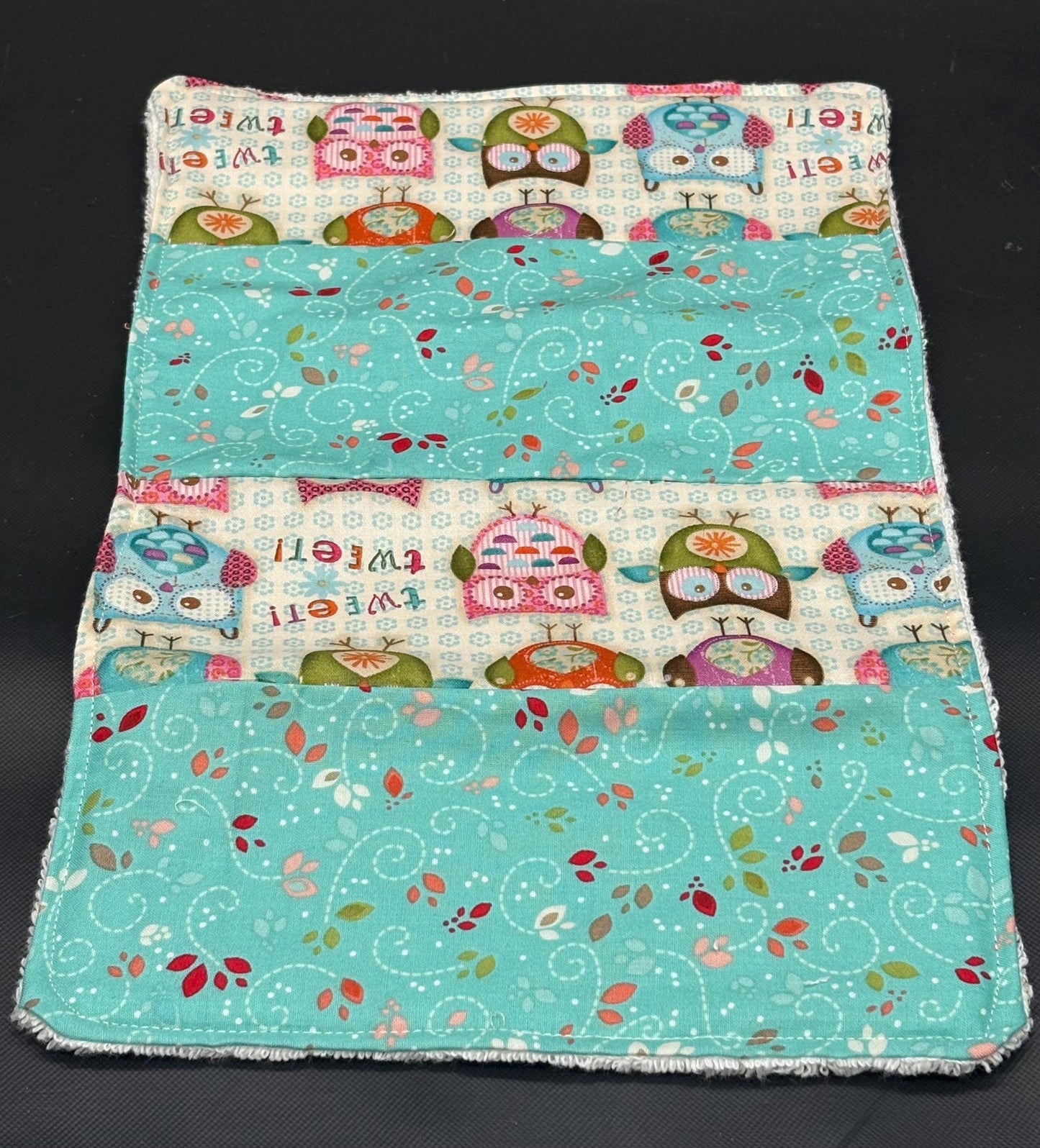 Owl Patchwork Baby Burp Cloth for Baby Girl