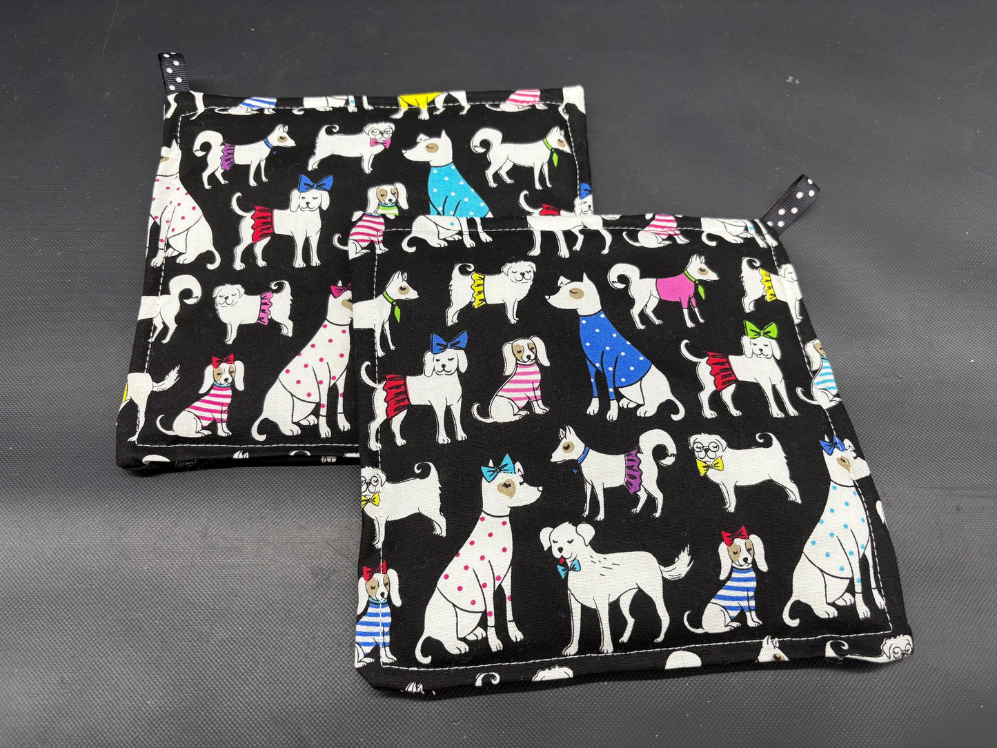 Dog Kitchen Potholder Set, Hot Pads, Kitchen Potholder Set, Handmade Potholder Set, Quilted Potholder Set, Housewarming Gift, Dog Lover Gift