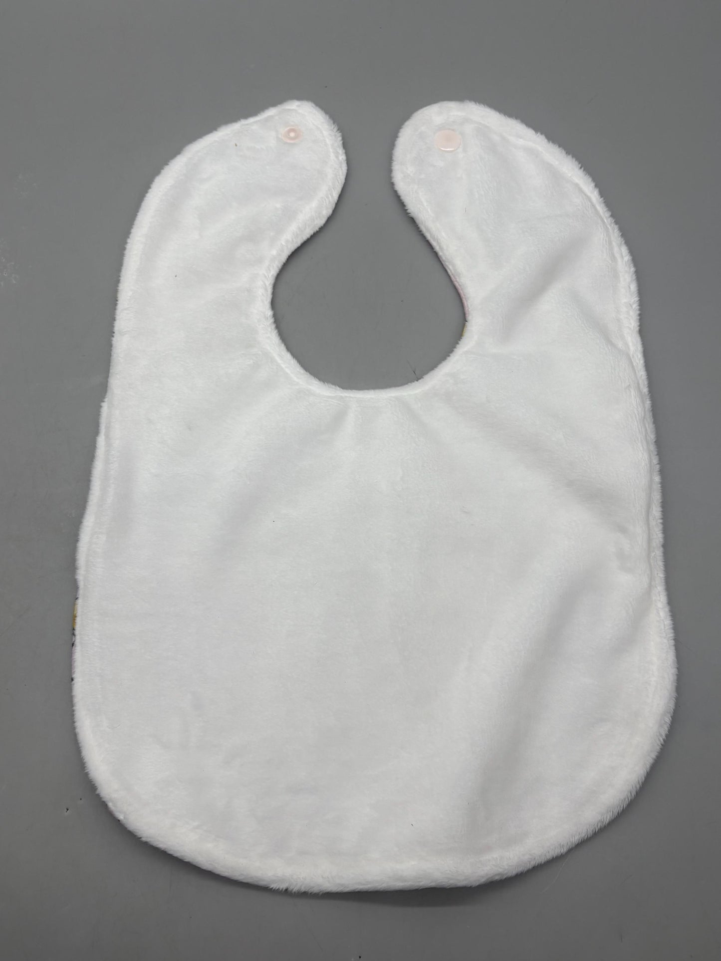 Elephant Baby Girl Bib: Flannel & Minky, Personalized Bib