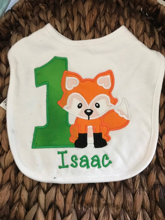 Fox 1st Birthday Bib: Personalized First Birthday Outfit