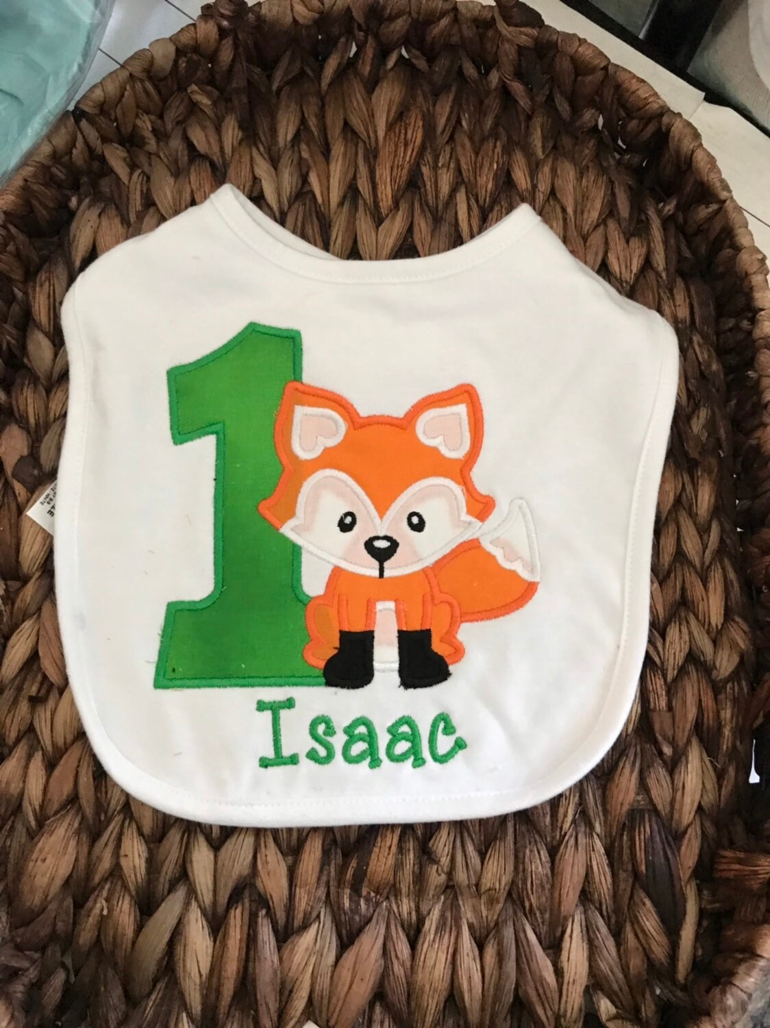 Fox 1st Birthday Bib: Personalized First Birthday Outfit