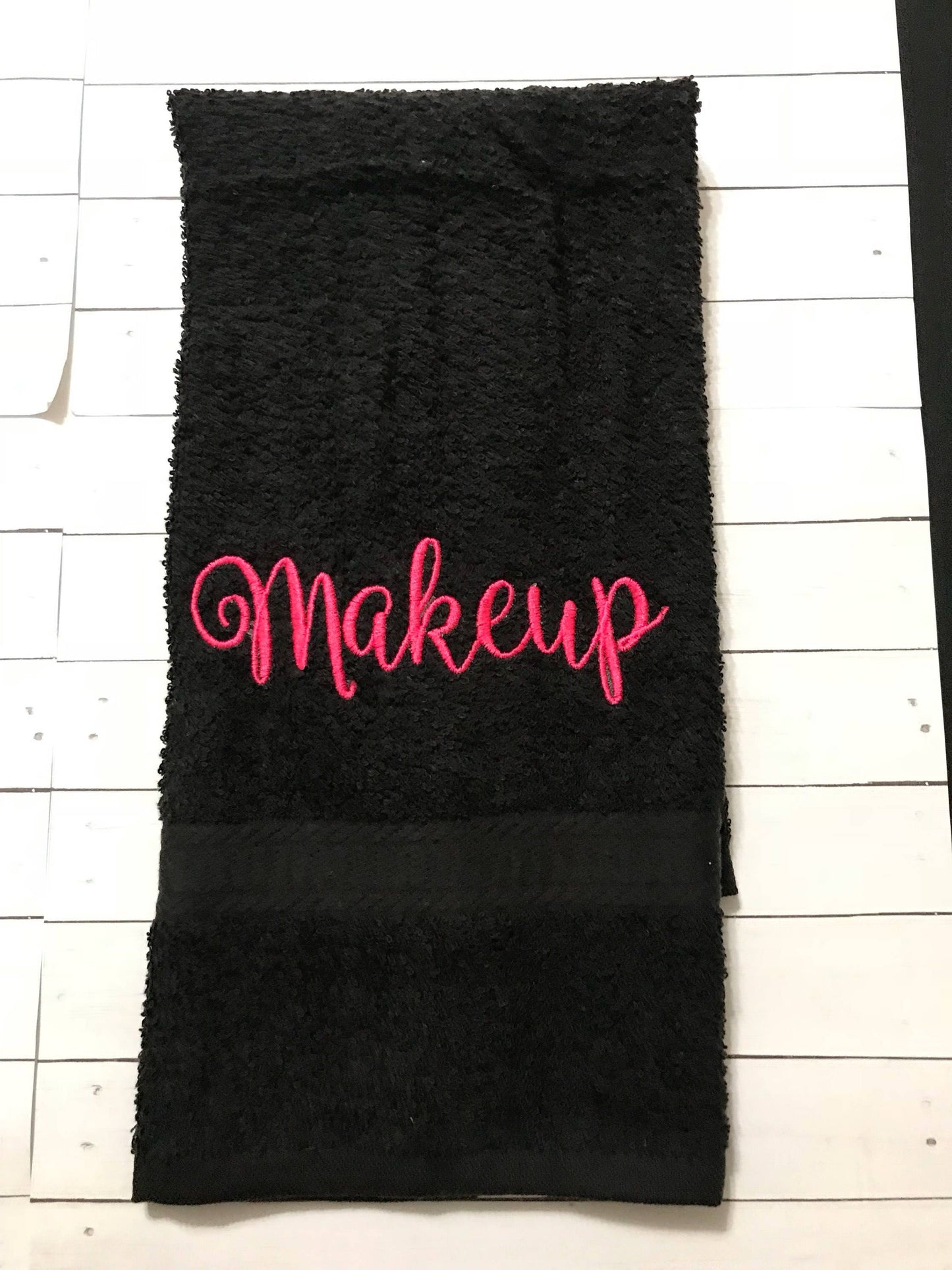 Black Makeup Remover Towel: Personalized Hand Towel (16x26)