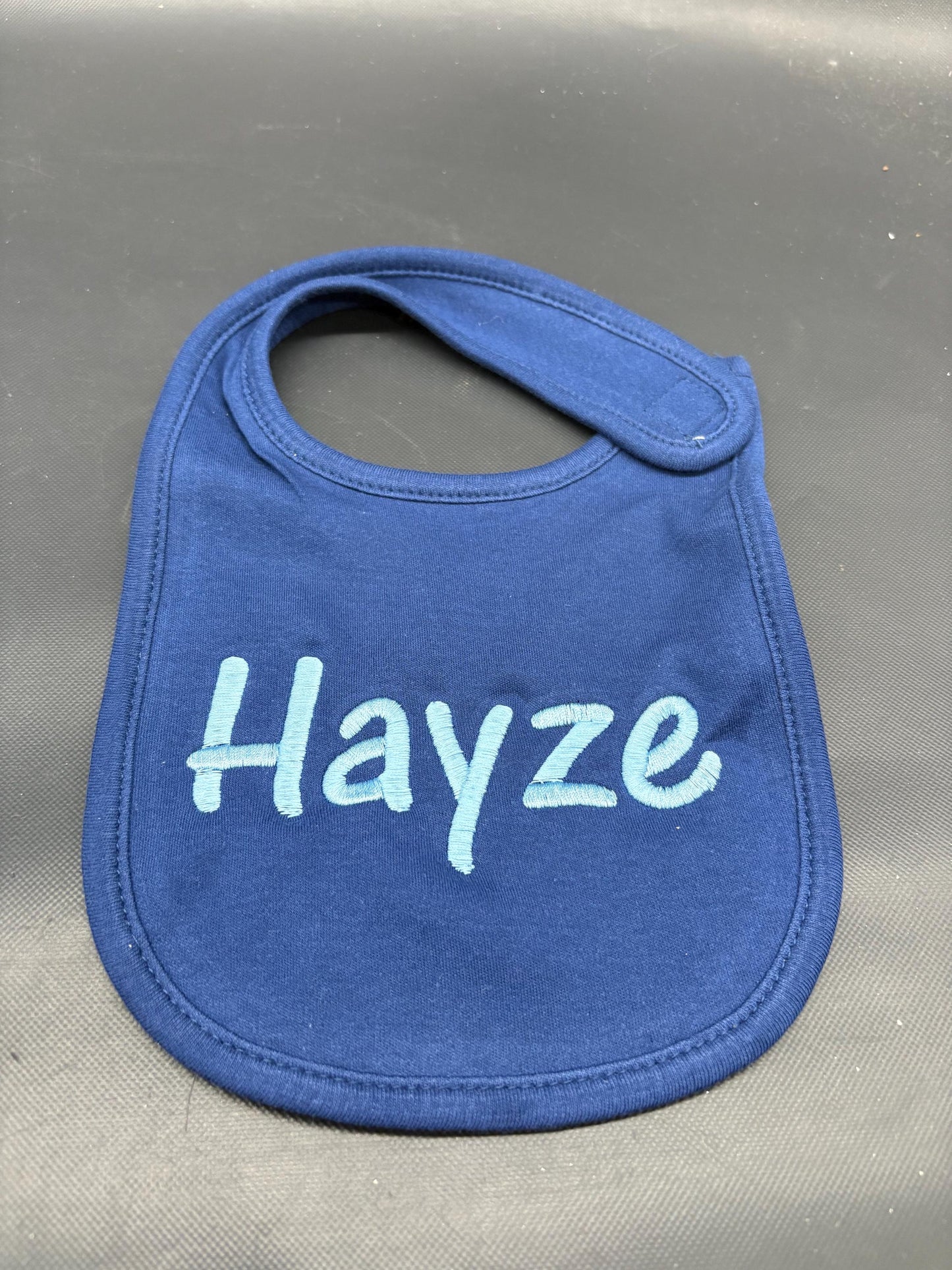Navy Blue Personalized Baby Bib