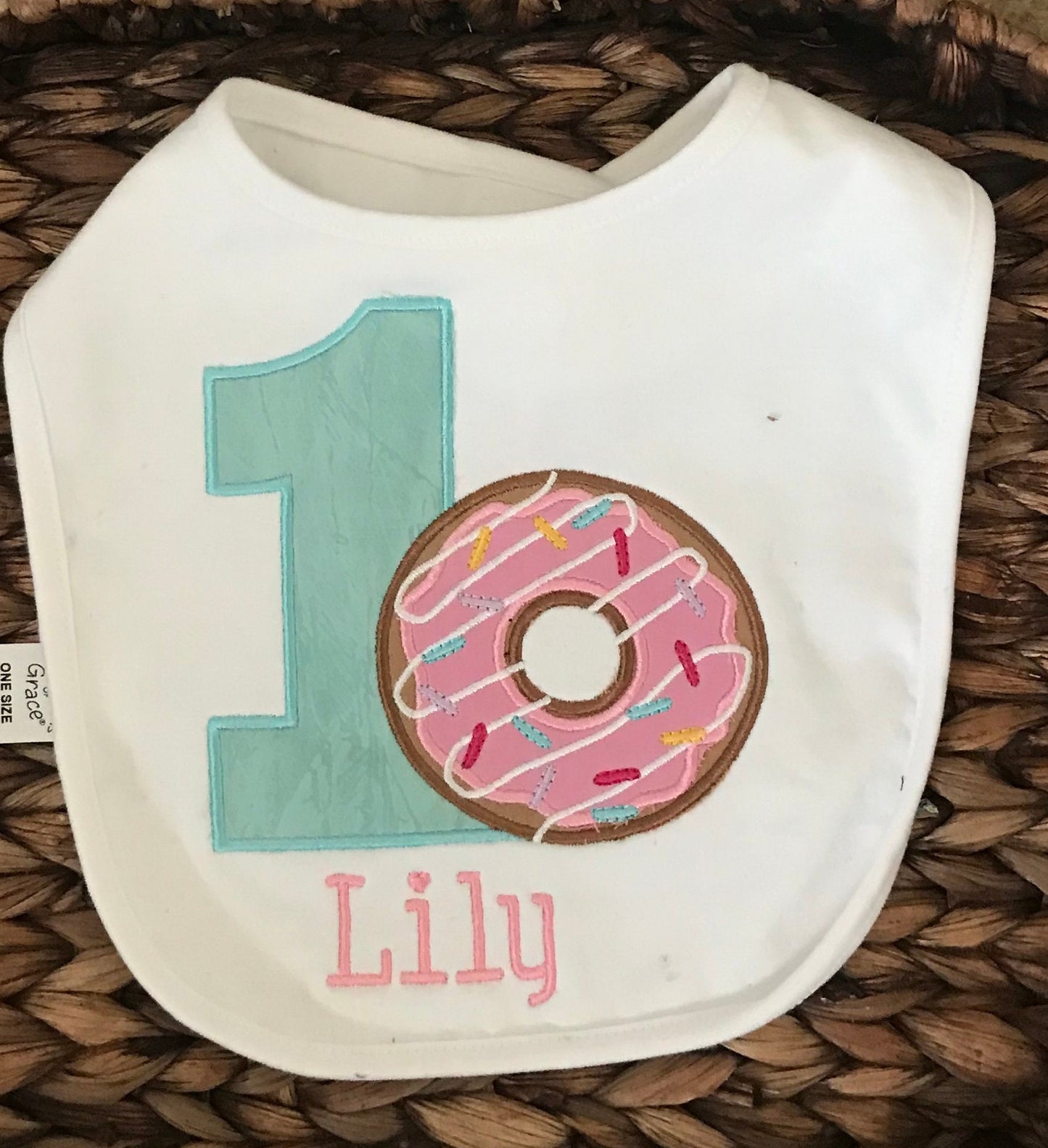 Donut First Birthday Bib: Personalized Smash Cake Bib
