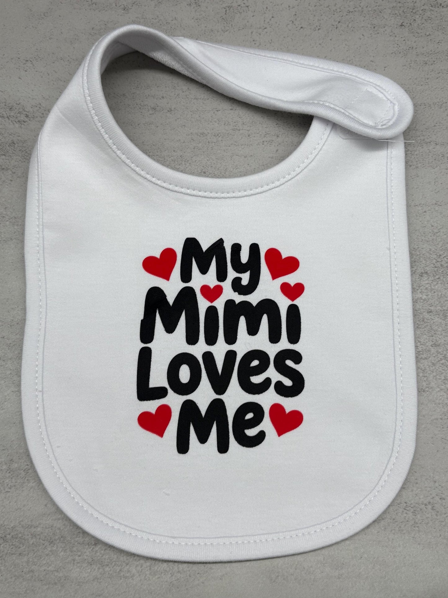 My Mimi Loves Me Baby Bib for Baby Girl or Baby Boy