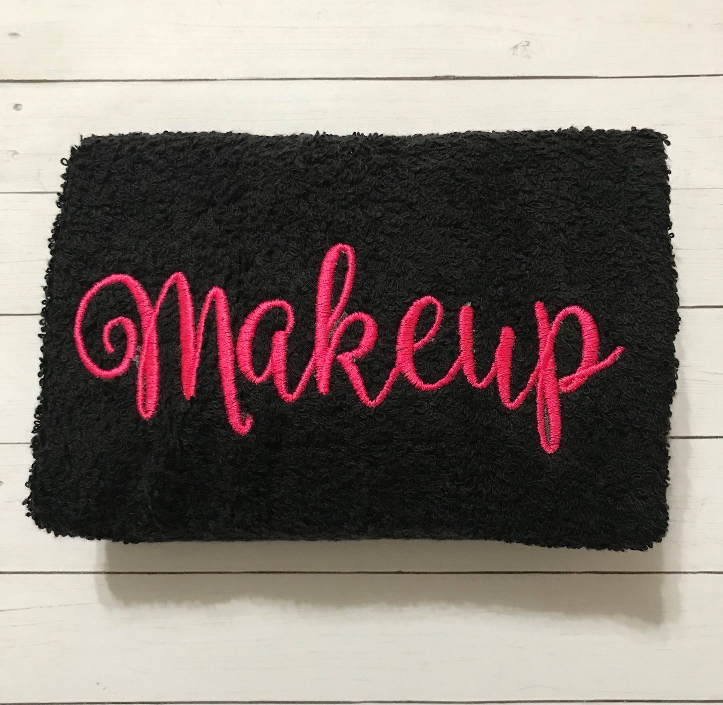 Black Makeup Remover Towel: Personalized Hand Towel (16x26)