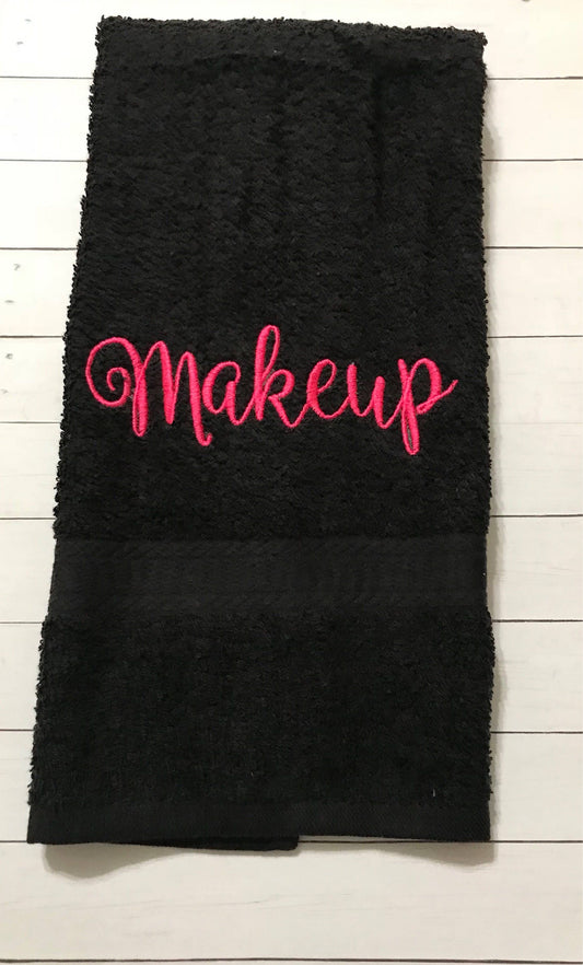 Black Makeup Remover Towel: Personalized Hand Towel (16x26)