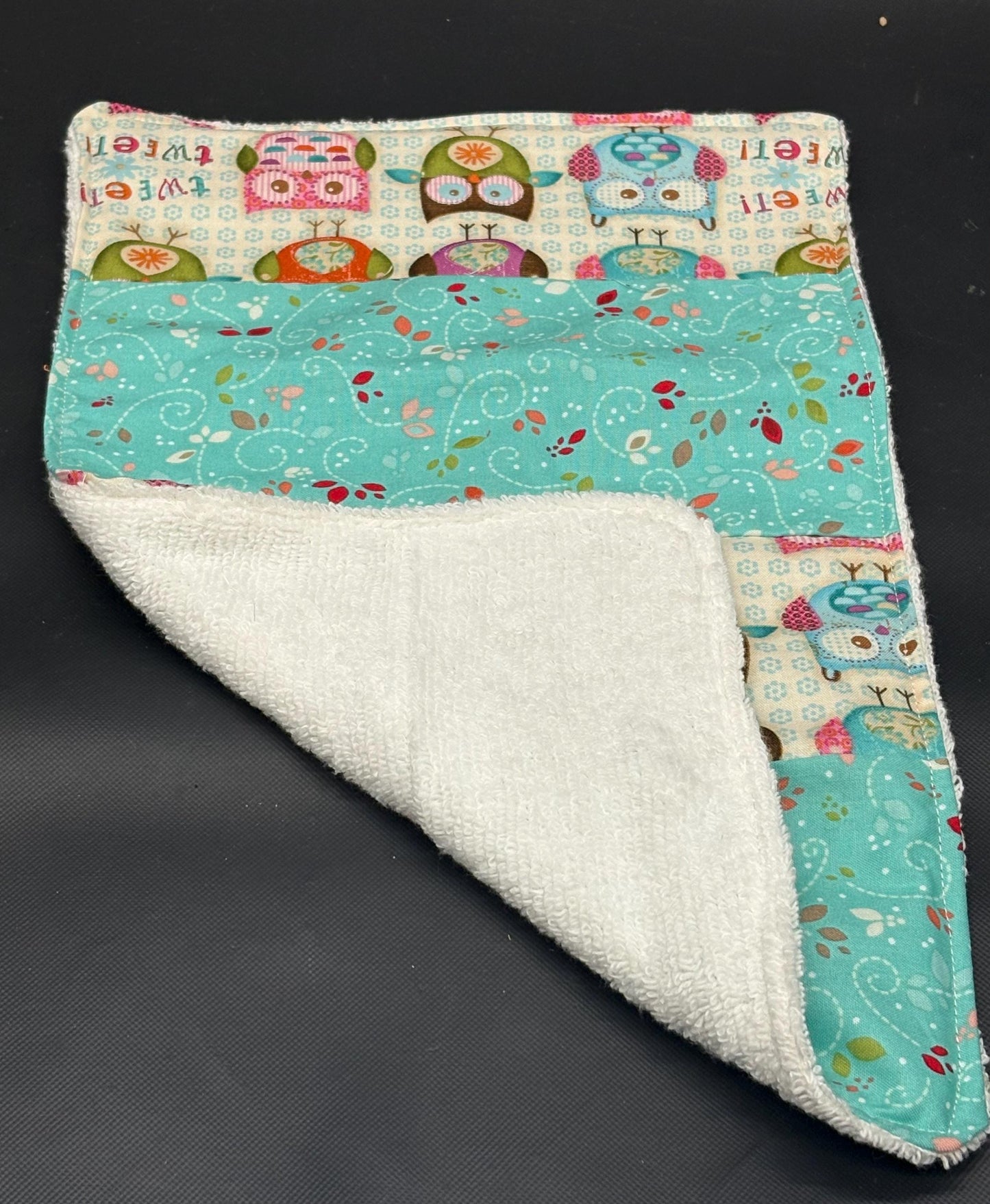 Owl Patchwork Baby Burp Cloth for Baby Girl