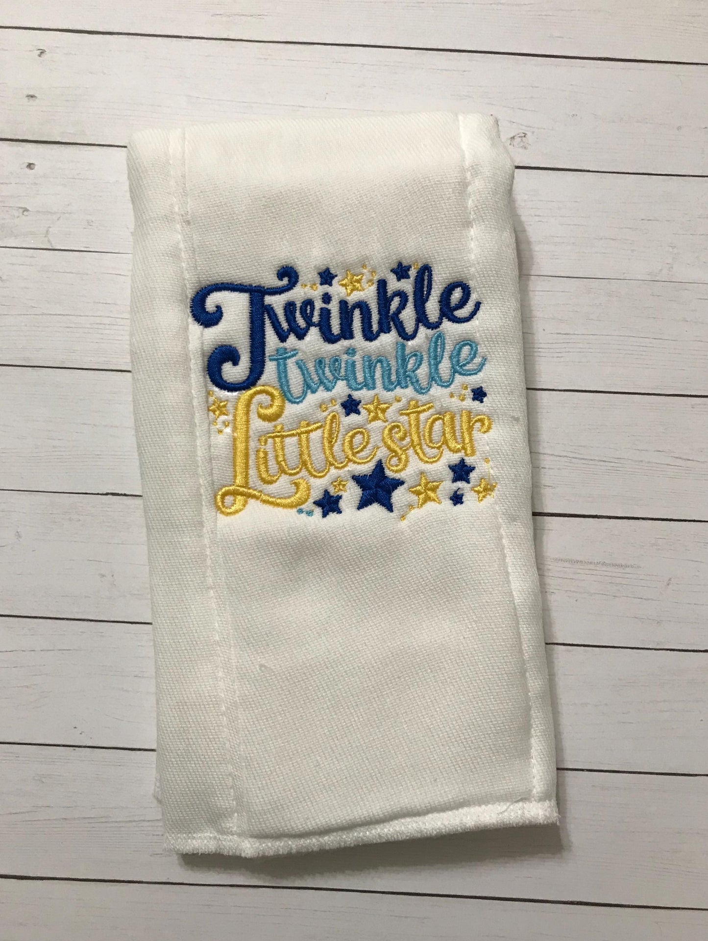 Burp cloth-Twinkle Twinkle Little Star burp Cloth-Boys Burp Cloth-Burp Rag-Embroidered Burp Rag-Baby Shower Gifts-Gift for Baby, Feeding