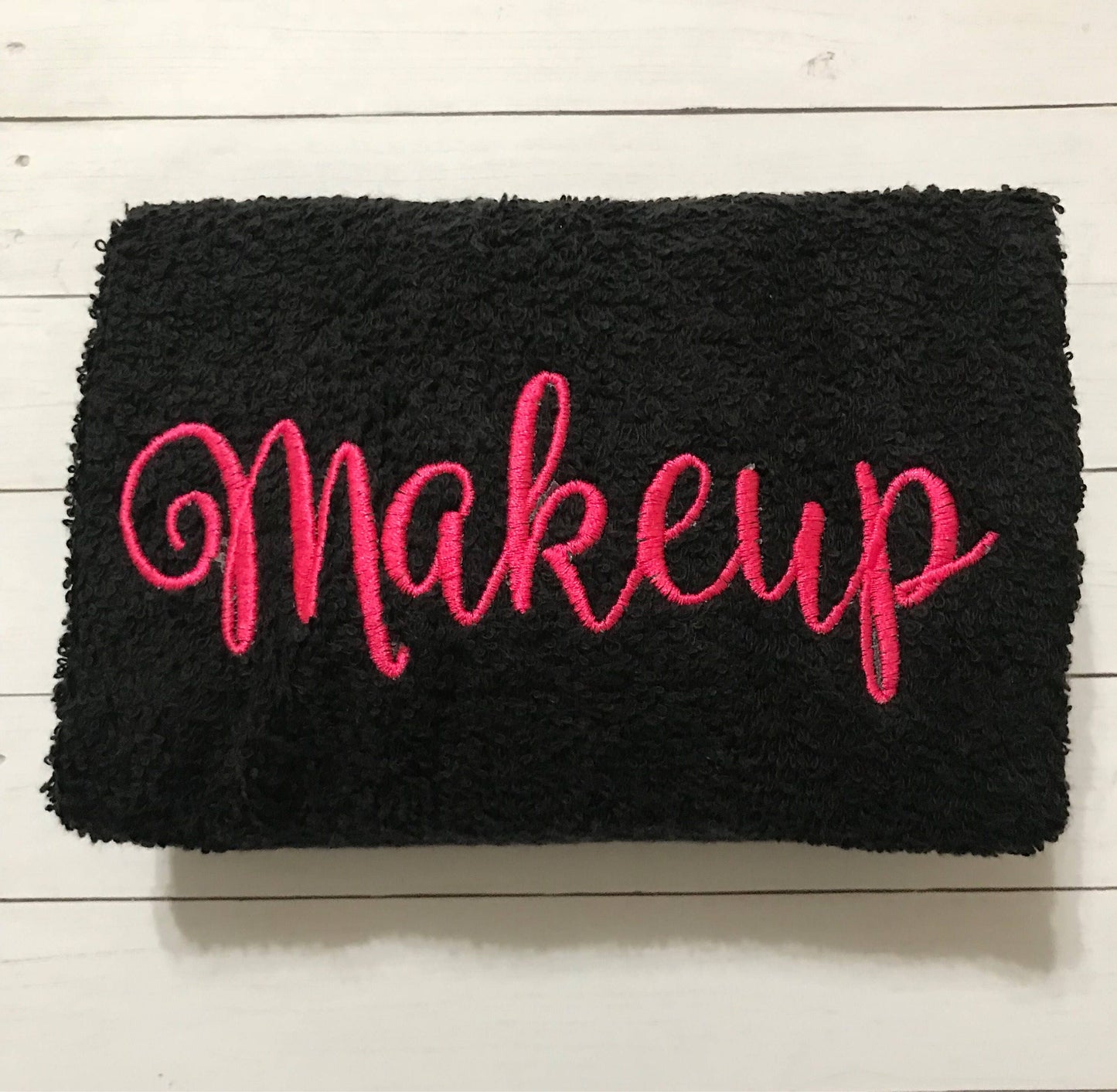 Black Makeup Remover Towel: Personalized Hand Towel (16x26)