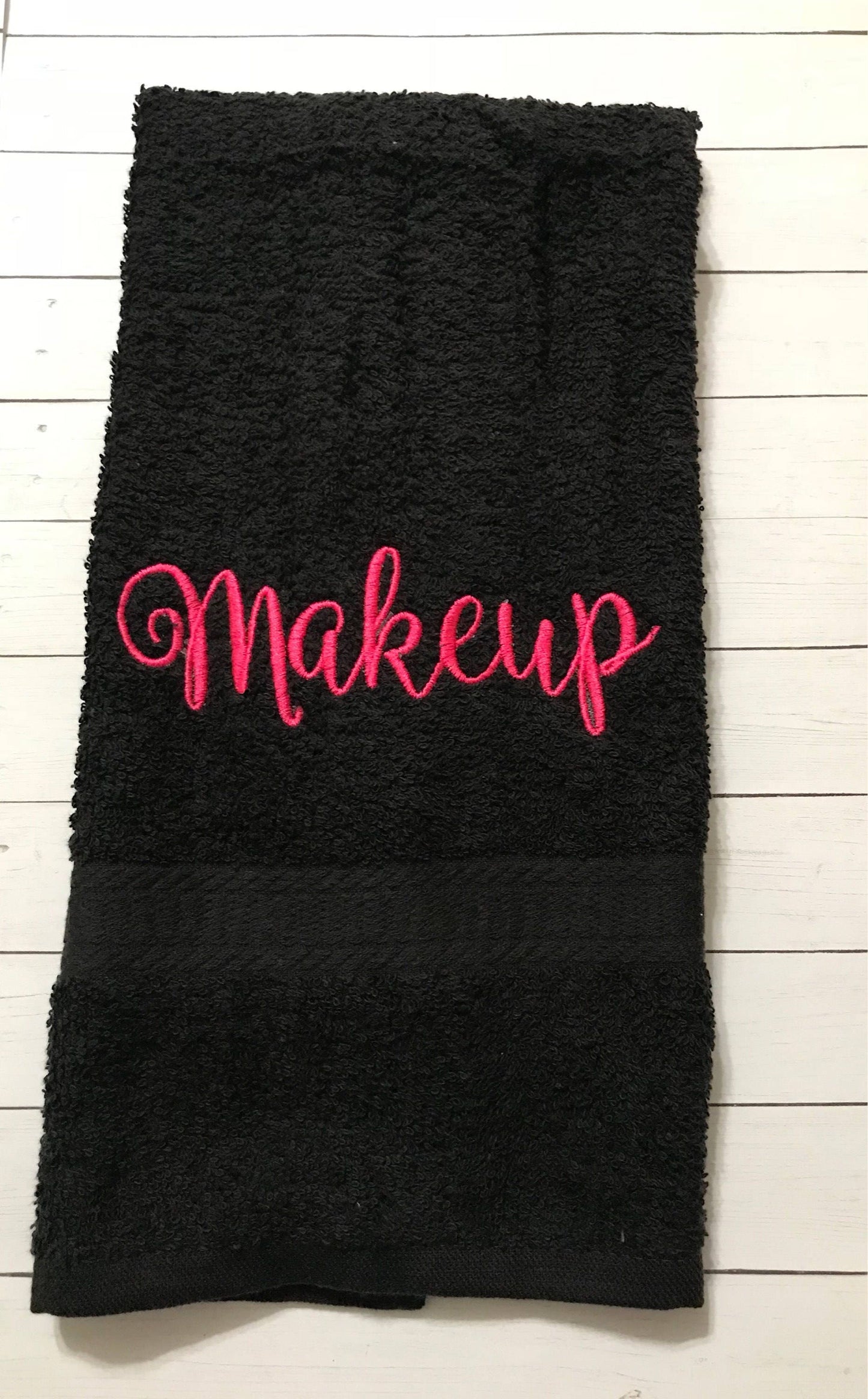 Black Makeup Remover Towel: Personalized Hand Towel (16x26)